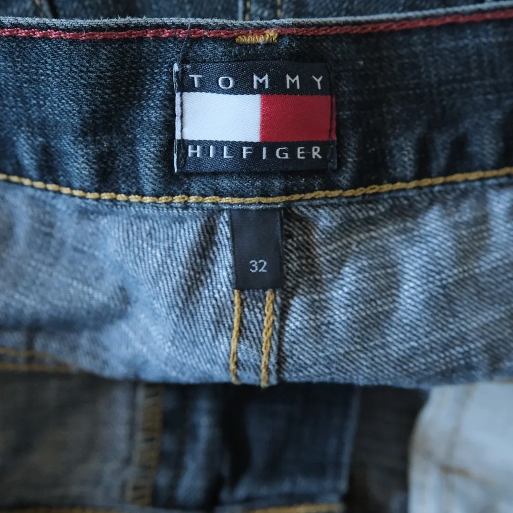 Tommy Hilfiger Denim Shorts Mens Blue Relaxed Vintage Streetwear 32 Baggy
